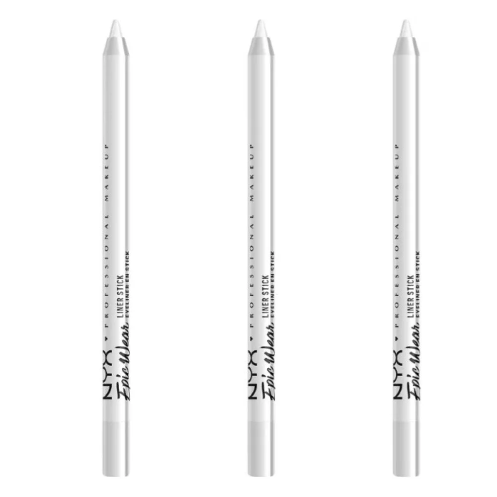 NYX Retractable Eye Liner Waterproof White 3 Pack Epic Wear Liner Stick MPE01